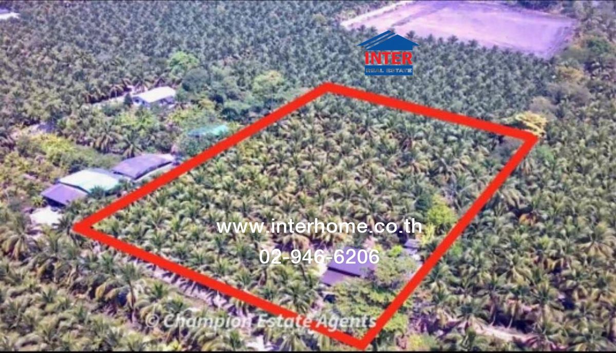 For SaleLandRatchaburi : 4 -rai land, empty land, near the Lak Five Floating Market, Rama 2 Road, Samut Sakhon Rural Road Prasat Sitti Damnoen, Ratchaburi
