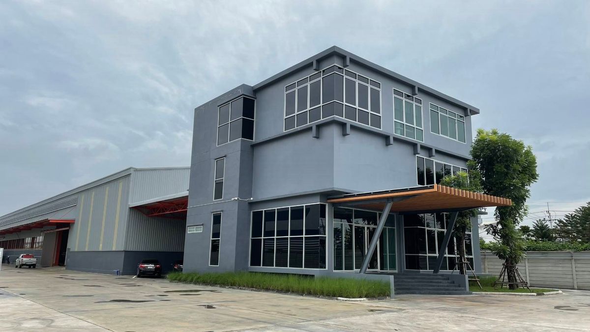 สำนักงานปทุมธานี รังสิต ธรรมศาสตร์ : ขายและให้เช่าอาคารสำนักงาน 3 ชั้น  และโกดัง 1,200 ตร.ม. พร้อมเครน 5 ตัน  ติดถนนเลียบวงแหวนลำลูกกา คลอง 5 