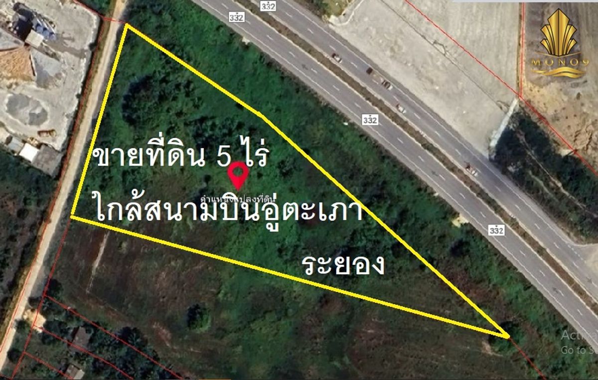 For SaleLandRayong : Cheap for sale, 5 rai of land, beautiful plots near the guinea Next to the main road 332
