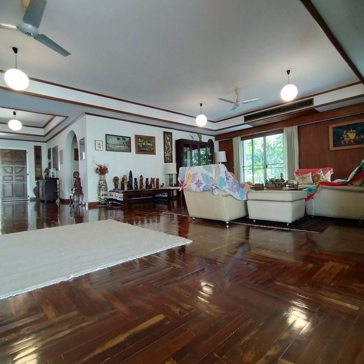 For SaleHousePathum Thani,Rangsit, Thammasat : House for sale Muang Ek Village, big house, good condition, area of 324 sq.w., behind the house next to the waterfront, Soi Ekarat 6, Lak Hok Subdistrict, Mueang Pathum Thani District Pathum Thani Province