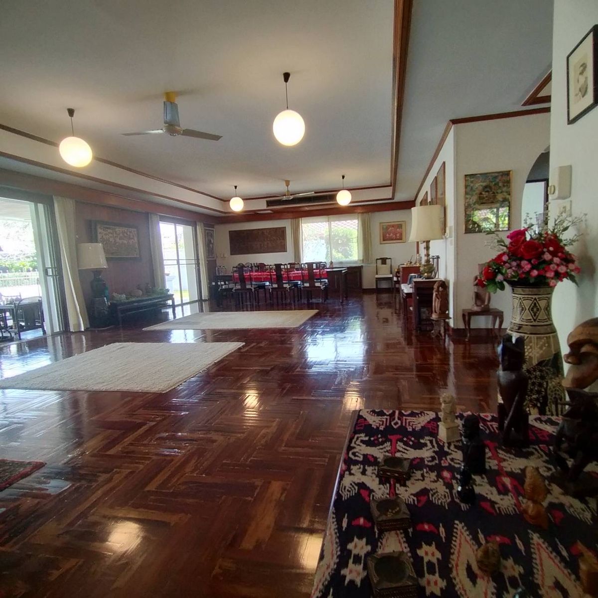 For SaleHousePathum Thani,Rangsit, Thammasat : House for sale Muang Ek Village, big house, good condition, area of 324 sq.w., behind the house next to the waterfront, Soi Ekarat 6, Lak Hok Subdistrict, Mueang Pathum Thani District Pathum Thani Province