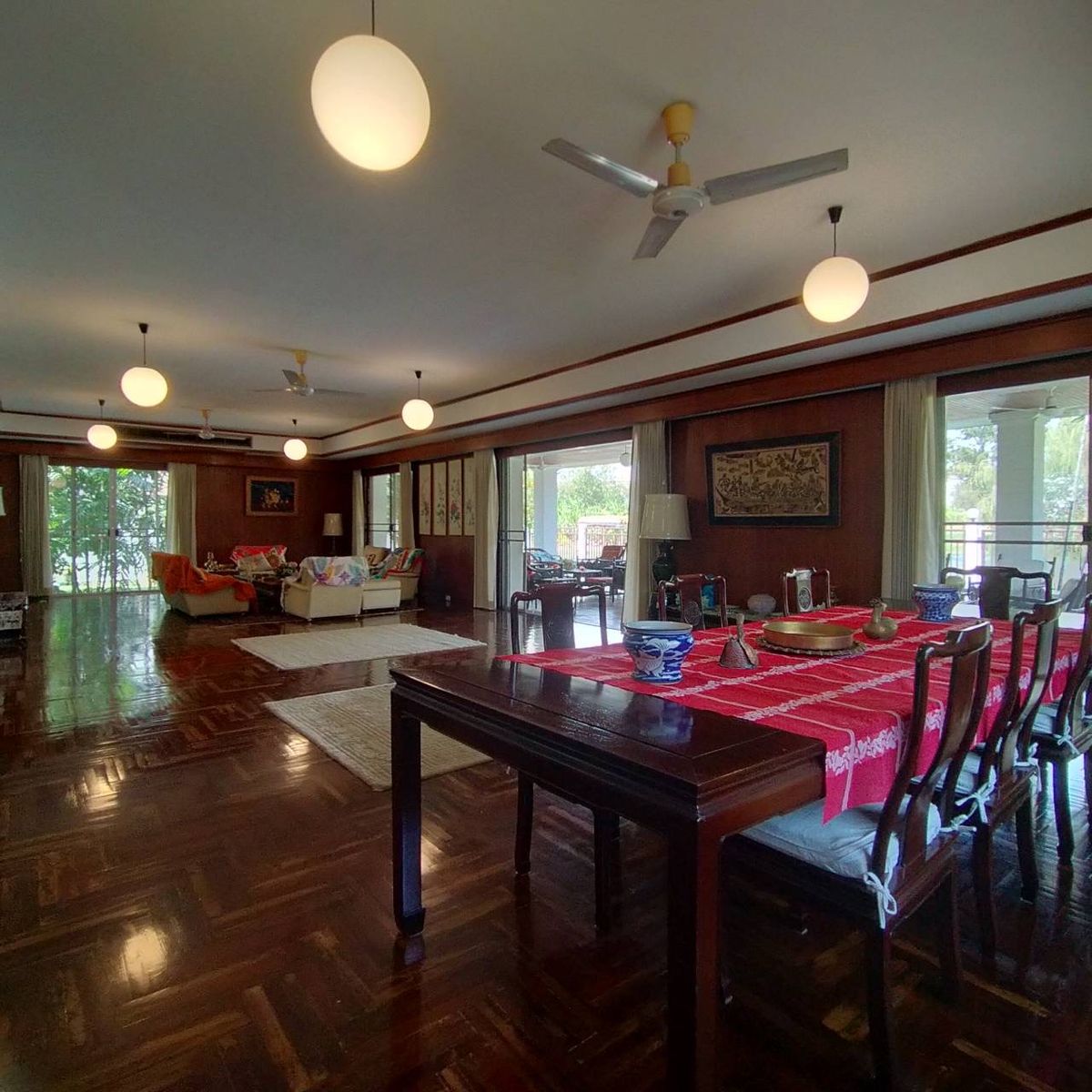 For SaleHousePathum Thani,Rangsit, Thammasat : House for sale Muang Ek Village, big house, good condition, area of 324 sq.w., behind the house next to the waterfront, Soi Ekarat 6, Lak Hok Subdistrict, Mueang Pathum Thani District Pathum Thani Province