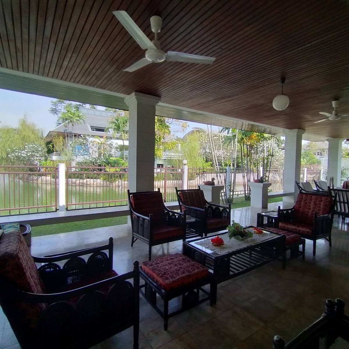 For SaleHousePathum Thani,Rangsit, Thammasat : House for sale Muang Ek Village, big house, good condition, area of 324 sq.w., behind the house next to the waterfront, Soi Ekarat 6, Lak Hok Subdistrict, Mueang Pathum Thani District Pathum Thani Province