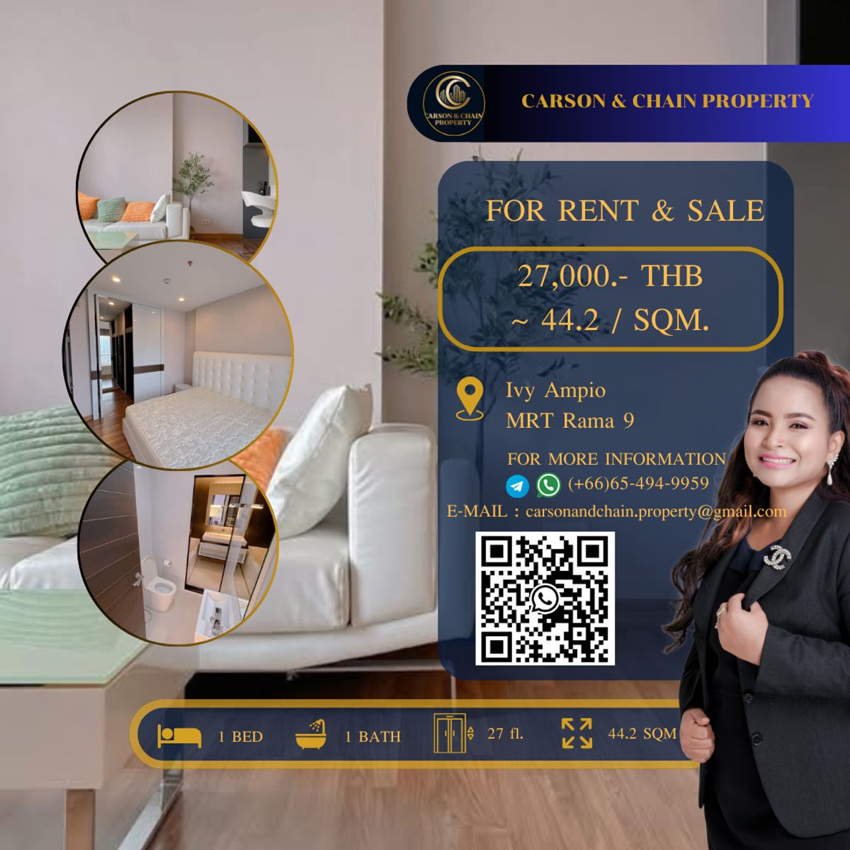 For RentCondoRatchadapisek, Huaikwang, Suttisan : Ivy Ampio