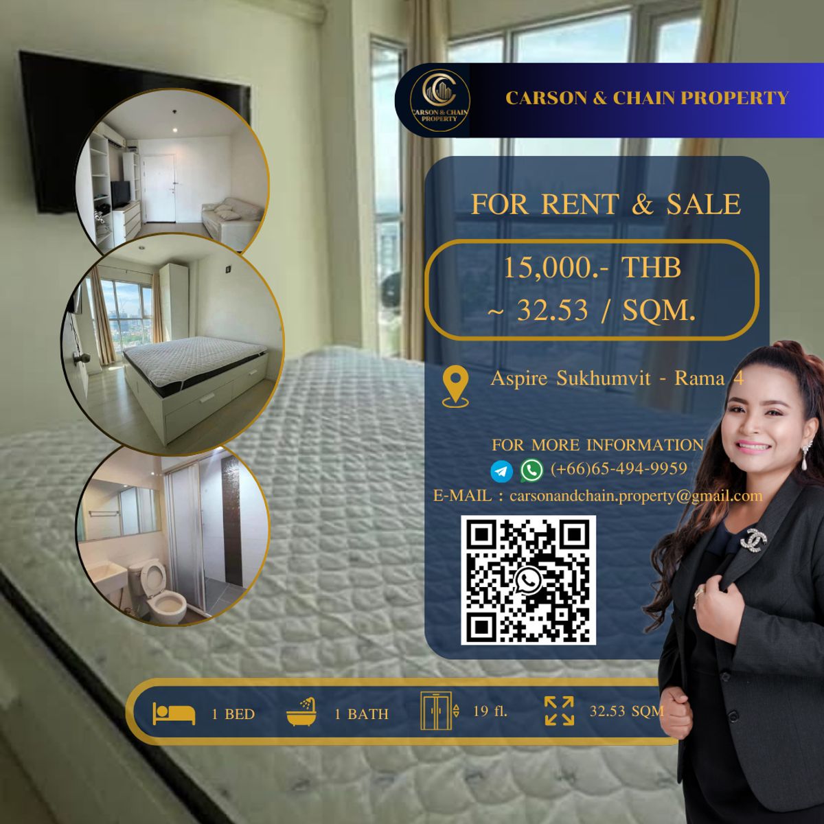 ให้เช่าคอนโดคลองเตย กล้วยน้ำไท : Aspire Sukhumvit - Rama 4