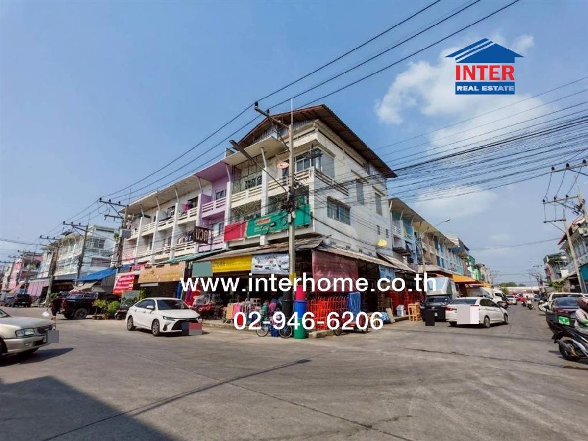 For SaleShop HousePathum Thani,Rangsit, Thammasat : Commercial building 4.5, floor 34 sq.w., commercial building, near the Thai market, Phahonyothin Road, Thep Kunchorn Road, Khlong Luang Road, Pathum Thani