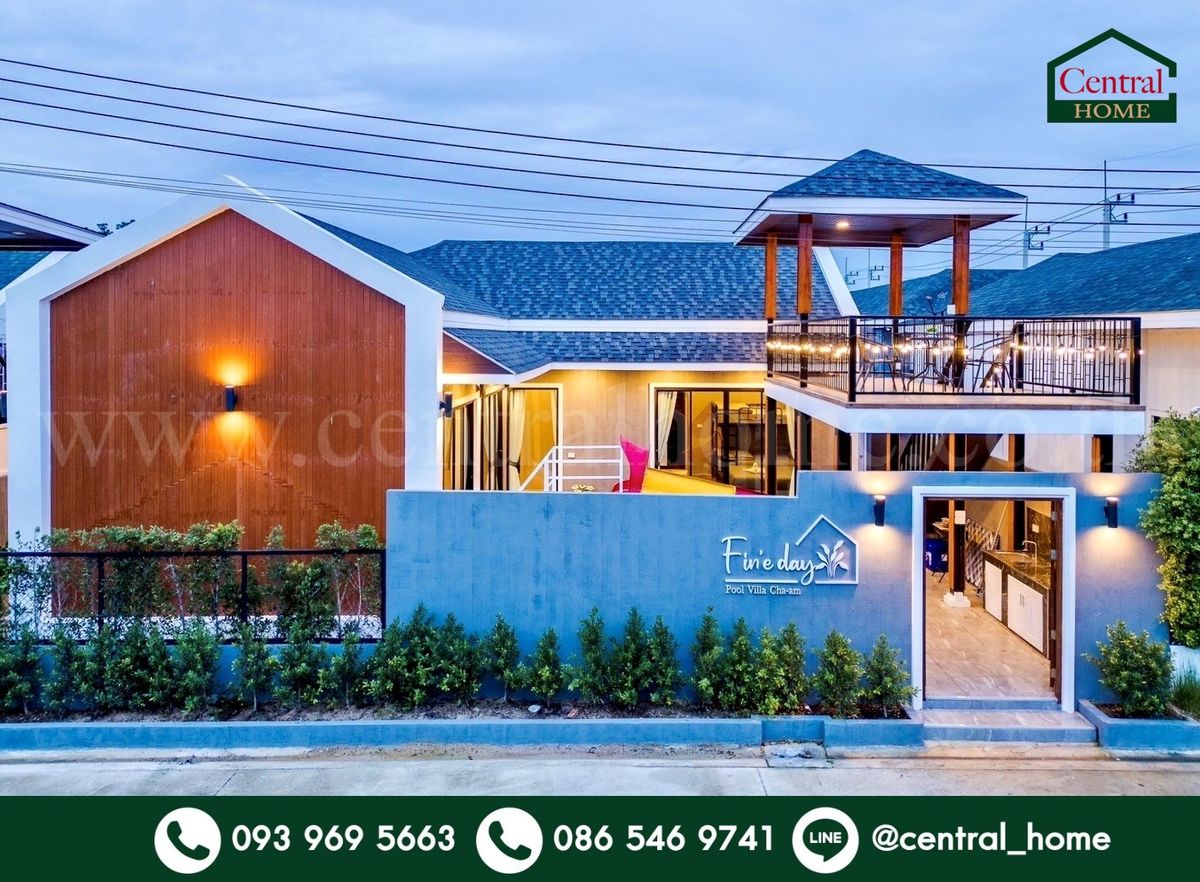 For SaleCha-am Phetchaburi : Detached house, Pool Villa, Cha -am on the Petchkasem Road