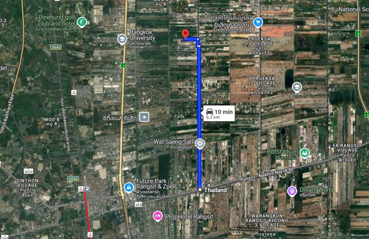 ขายที่ดินปทุมธานี รังสิต ธรรมศาสตร์ : ขาย ที่ดินเปล่า ขนาด 158 ตรว. คลองสอง คลองหลวง ปทุมธานี ติด ม.เดอะดูเอท 