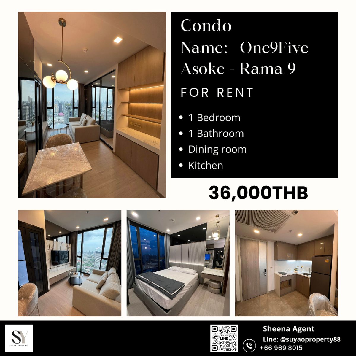 For RentCondoRama9, Petchburi, RCA : One9Five Asoke - Rama 9