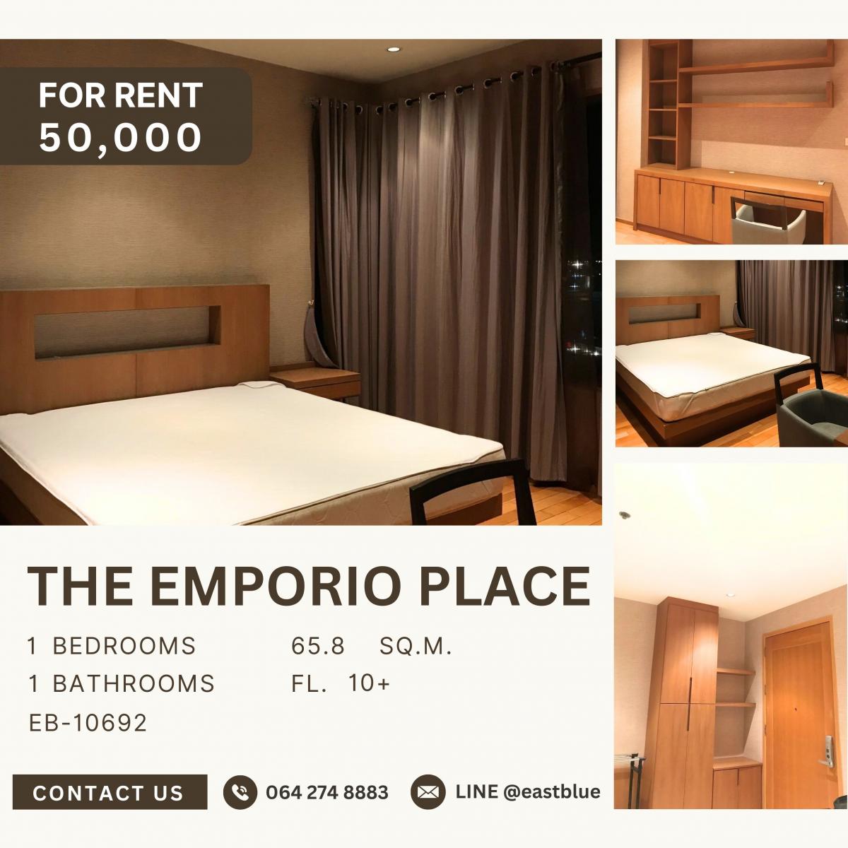 ให้เช่าคอนโดสุขุมวิท อโศก ทองหล่อ : The Emporio Place, 1  bed,  50000  per month