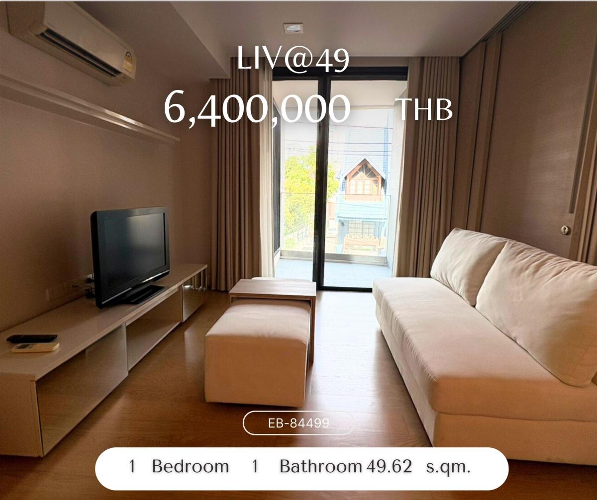 For SaleCondoSukhumvit, Asoke, Thonglor : Liv@49, low rise building at the beginning of Soi 49, near BTS Thonglor, quality materials, no damage from the ground, only Japanese neighbors.
