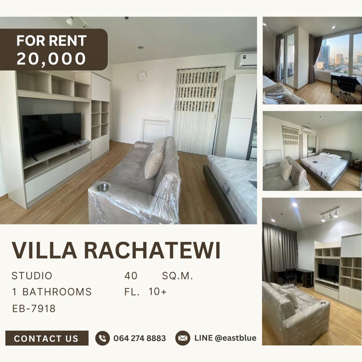 ให้เช่าคอนโดราชเทวี พญาไท : Villa Rachatewi, Studio bed, 20000 per month