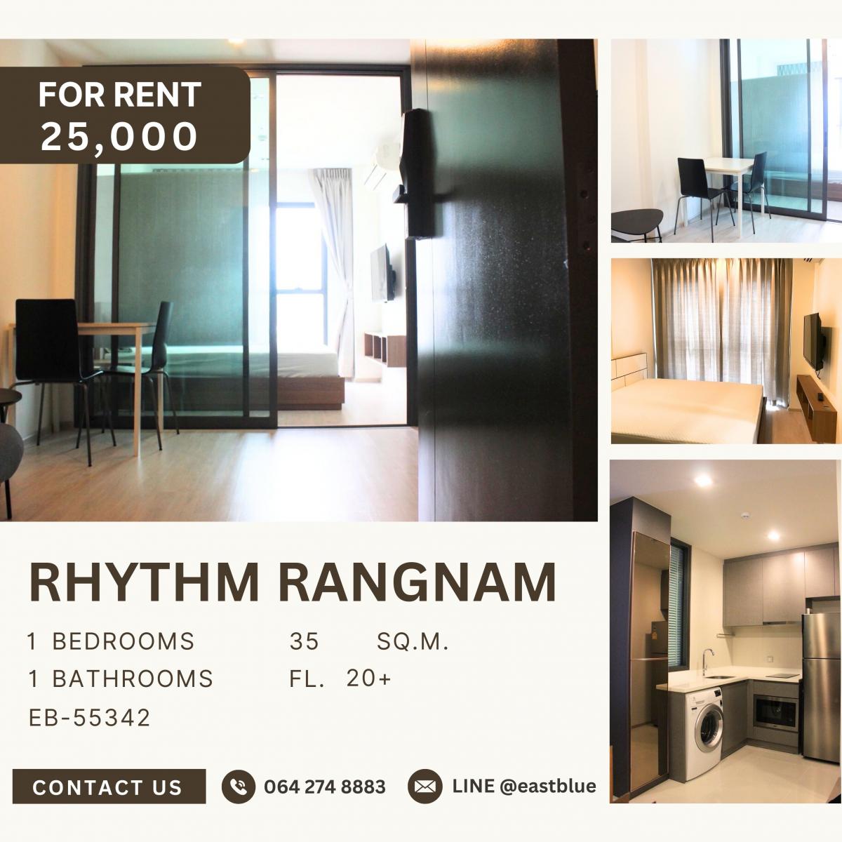 ให้เช่าคอนโดราชเทวี พญาไท : RHYTHM Rangnam, 1 bed, 25000 per month