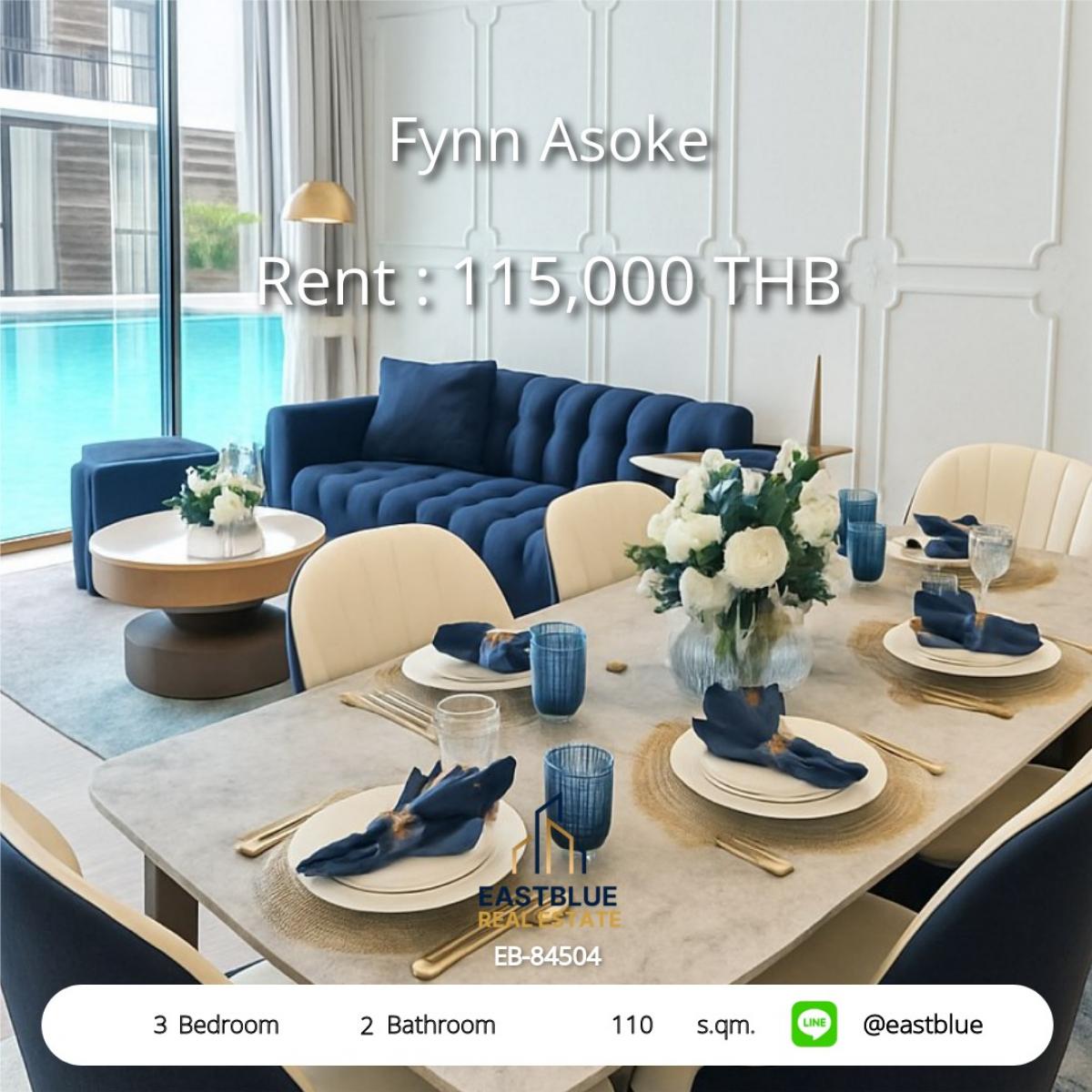 ให้เช่าคอนโดสุขุมวิท อโศก ทองหล่อ : เช่าคอนโดสุดหรู Fynn Asoke 3 ห้องนอน ใจกลางสุขุมวิท วิวสวย พร้อมสิ่งอำนวยความสะดวกครบ ครบ จัดเต็ม!