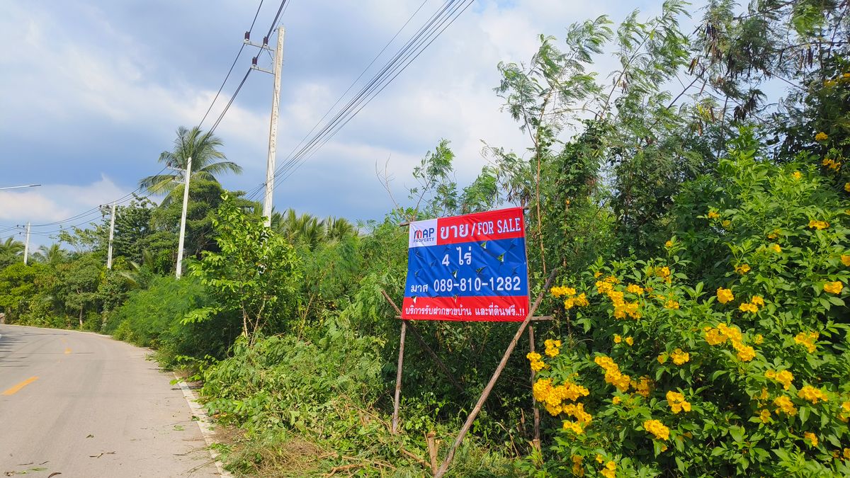 For SaleLandSamut Songkhram : Urgent sale of land next to the river near Bangkok