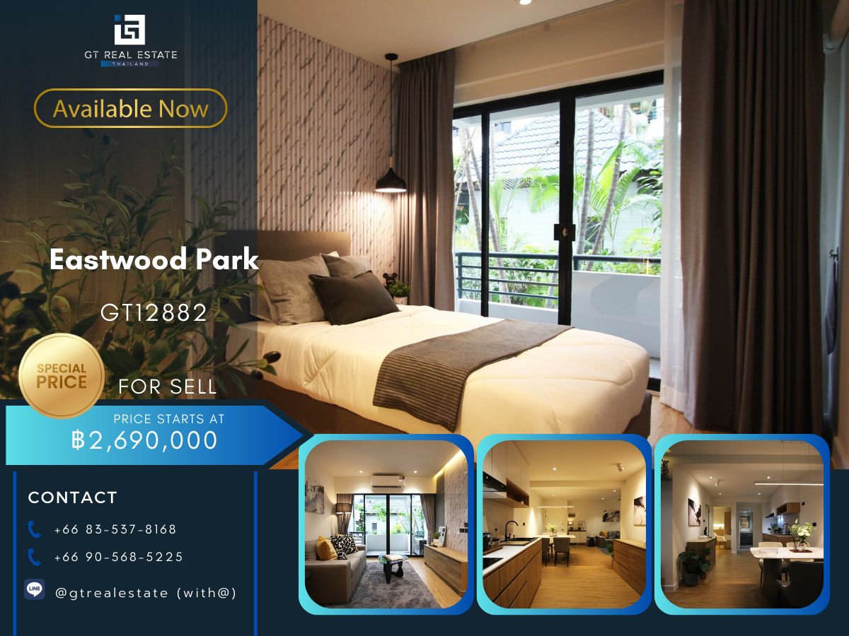 ขายคอนโดอ่อนนุช อุดมสุข : คอนโด Eastwood Park เดินทางสะดวก ใกล้รถไฟฟ้าบีทีเอส มีรถรับส่ง เฟอร์นิเจอร์ครบ พร้อมอยู่ทันที