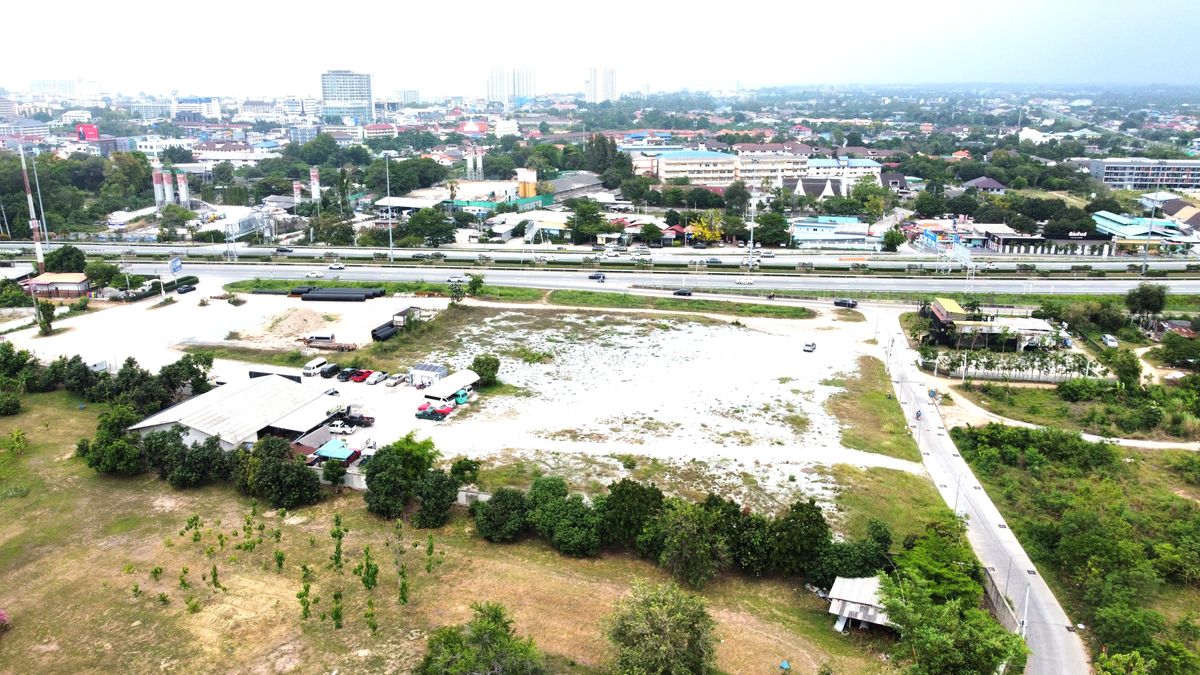 ให้เช่าที่ดินพัทยา บางแสน ชลบุรี สัตหีบ : ให้เช่าที่ดิน 5-0-36 ไร่ ริมถนน มอเตอร์เวย์สาย7 ชลบุรี – พัทยา ใกล้ ถนนสุขุมวิท เพียง 400ม แปลงมุม ติดถนนสาธารณะ 2 ด้าน ถมแล้ว หน้ากว้าง 95ม เหมาะทำการค้า ค้าขาย ตลาด 