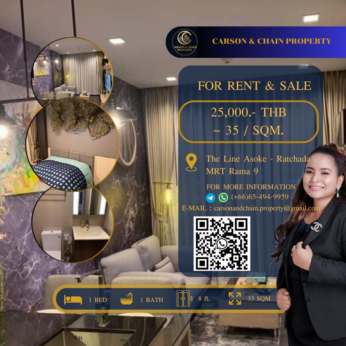 For RentCondoRama9, Petchburi, RCA : The Line Asoke - Ratchada