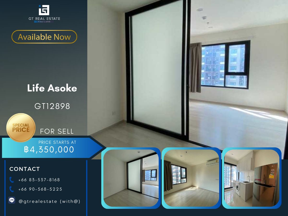 For SaleCondoRama9, Petchburi, RCA : Life Asoke Condo is convenient to travel near the MAT BTS. There is a shuttle bus ready for sale !!