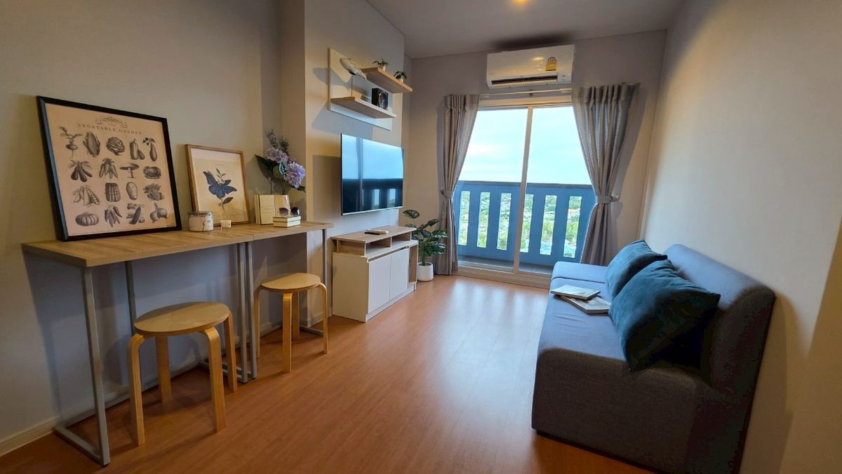 For RentCondoCha-am Phetchaburi : Condo for rent, Cha-am Lumpini Seaview Cha-AM Condo1, 26 sq.m. bedroom with furniture and electrical appliances, ready!