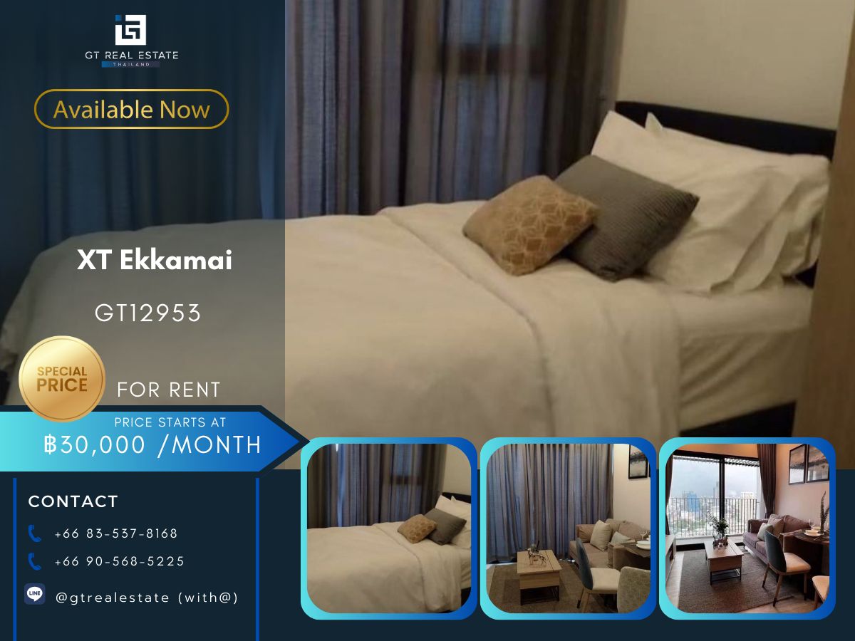 For RentCondoSukhumvit, Asoke, Thonglor : The XT EKKAMAI condo is convenient to travel near the BTS train. Ready to stay immediately  