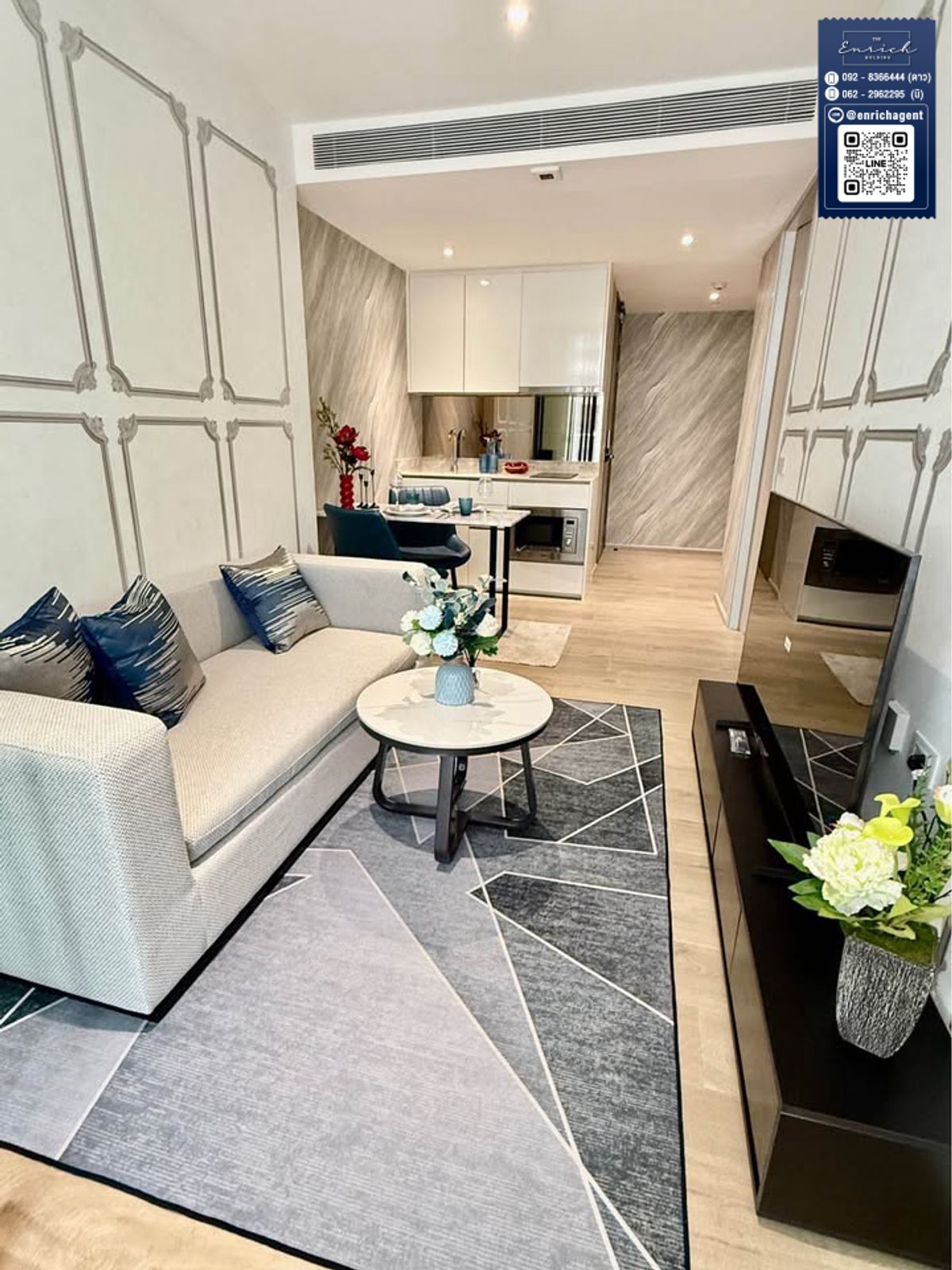 For RentCondoSukhumvit, Asoke, Thonglor : 💙 Rent Fynn Asoke, beautiful room, very good view, BTS Asoke, MRT Sukhumvit 💙 Tel. 062-2962295 Ni // Line ID: @enrichagent