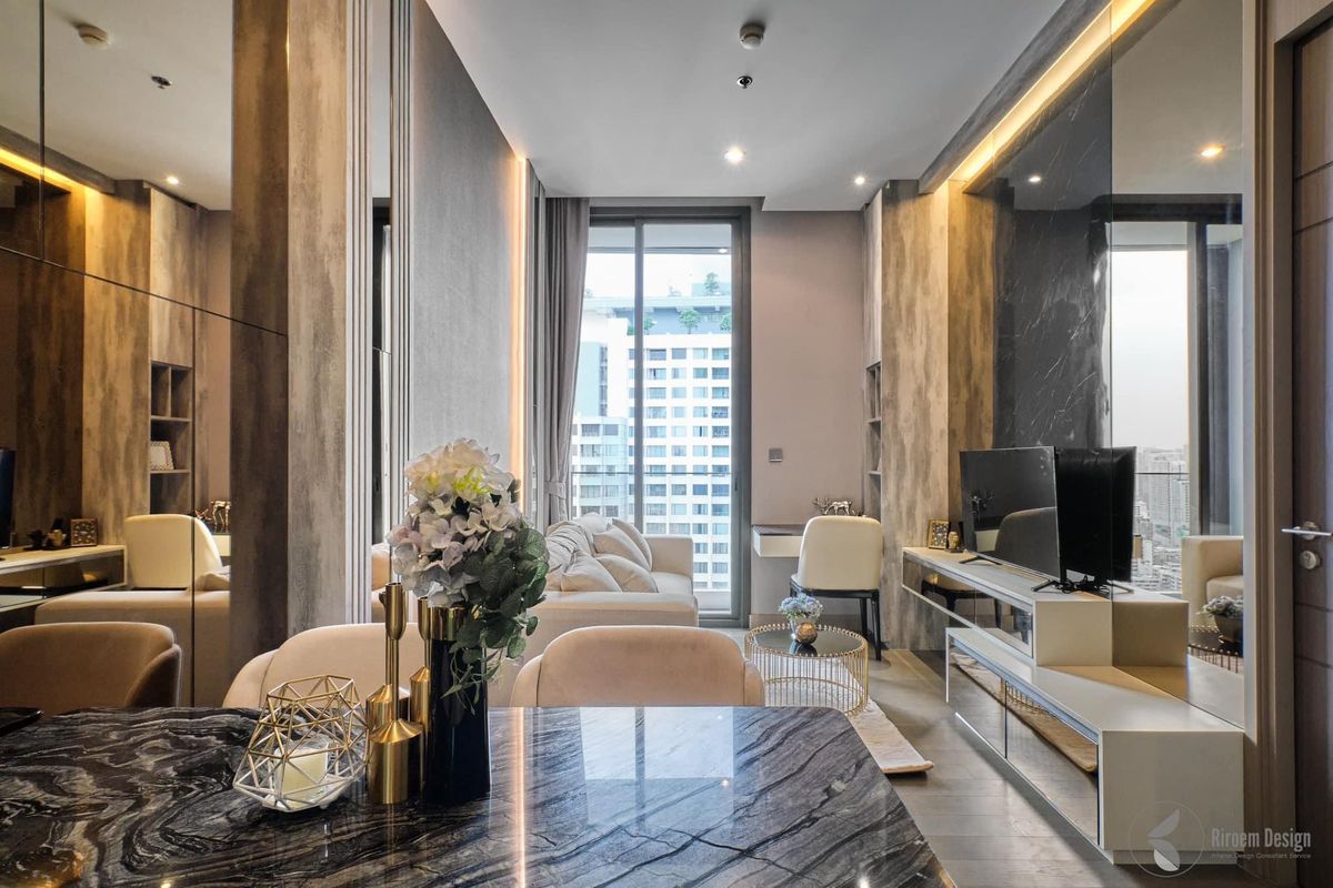 For RentCondoRama9, Petchburi, RCA : For Rent The Eser SINGHA Complex 1 Bed Size 48 SQ.M. F/F