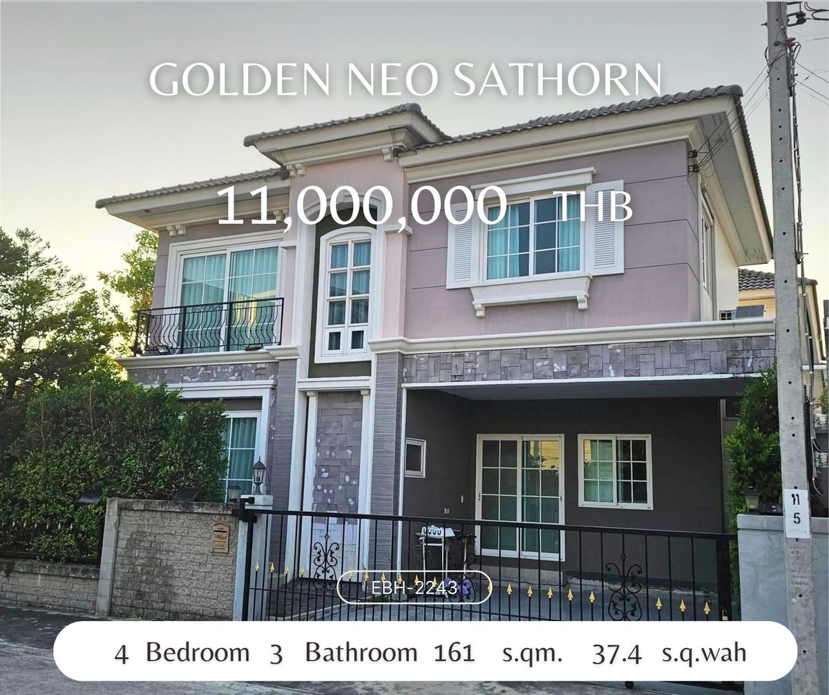 For SaleBang kae, Phetkasem : Selling a twin house, RARE, with a single private garden in the Golden Neo project.
