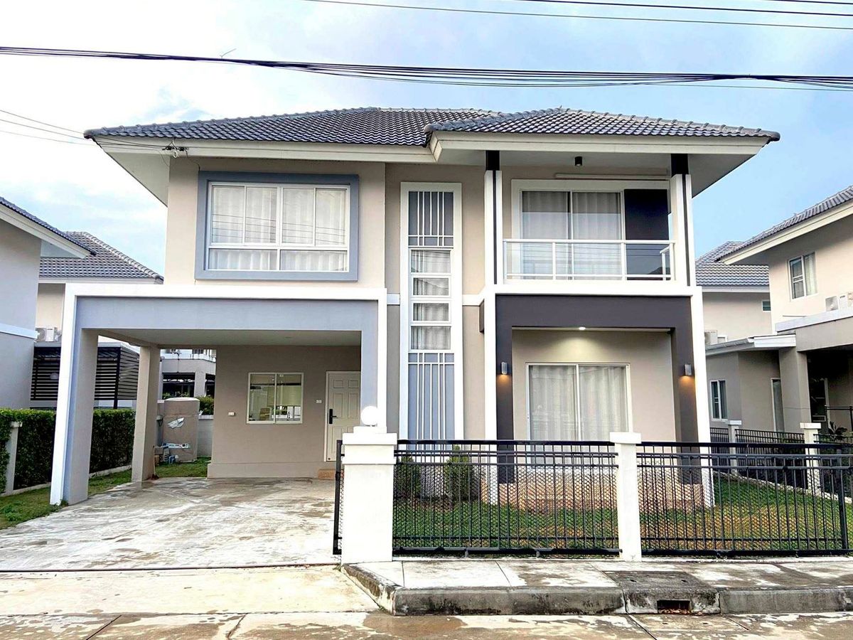 For RentHouseChiang Mai : Beautiful house in the project for rent 22,000 baht per month. Travel to the city only 10 minutes. No.13H151