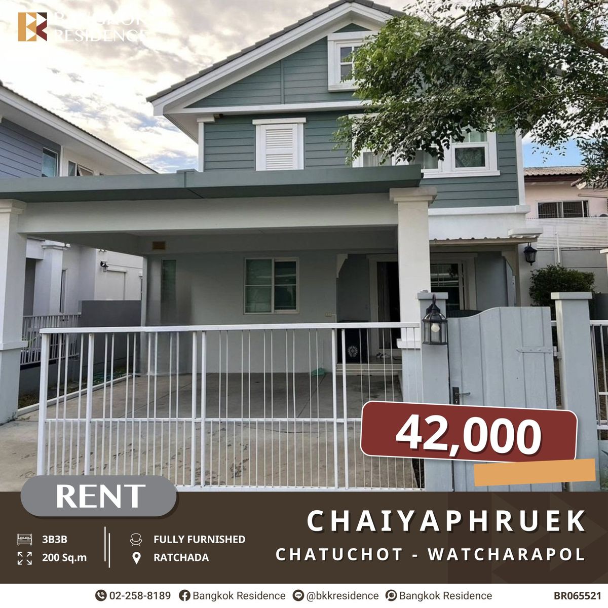 For RentHouseNawamin, Ramindra : Chaiyaphruek ChatuChot - Watcharapol Luxury 2-Story Detached House for Rent