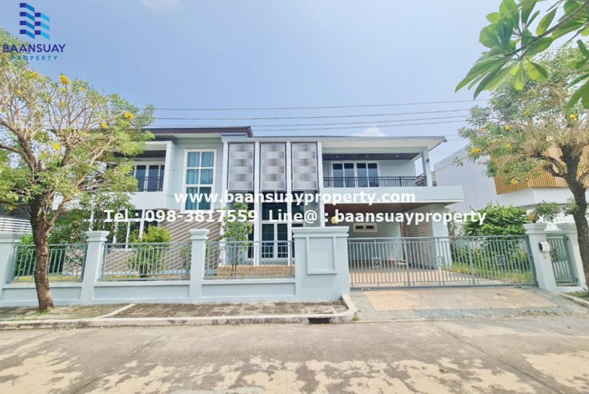 For RentHouseRama 2, Bang Khun Thian : 2 storey detached house for rent, ready to be in the Royal Rajawadee Village, Phuttha Bucha Road