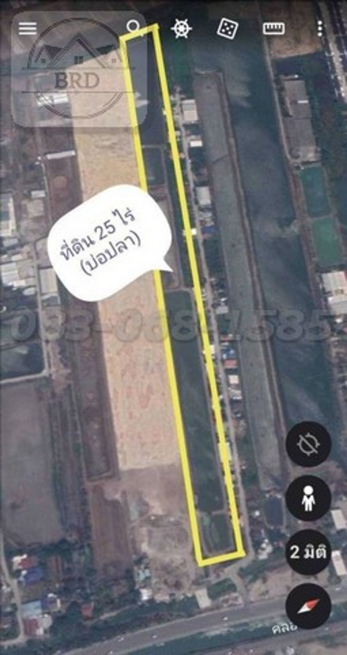 For SaleLandSamut Prakan,Samrong : Land for sale in Bang Phli, Tamru (an area of ​​25-2-73 rai, sells 8 million per rai), Thepharak Road, Bang Phli, Samut Prakan