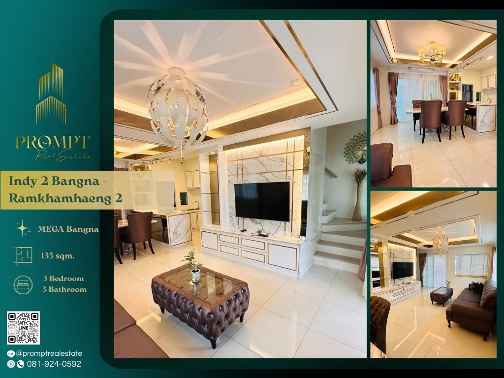 For RentHouseBangna, Bearing, Lasalle : IJ04278 - Indy 2 Bangna - Ramkhamhaeng 2 :  อินดี้ 2 บางนา - รามคำแหง 2 - Mega Bangna, International School (SISB / TCIS / Concordian), Suvarnabhumi Airport