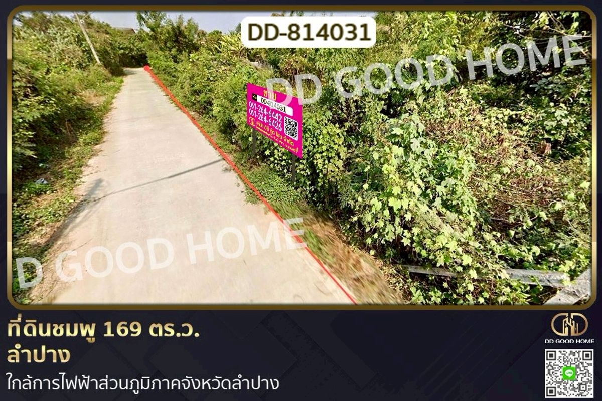 For SaleLandLampang : DD-814031 Pink land 169 sq.w. Lampang near the Provincial Electricity Authority of Lampang