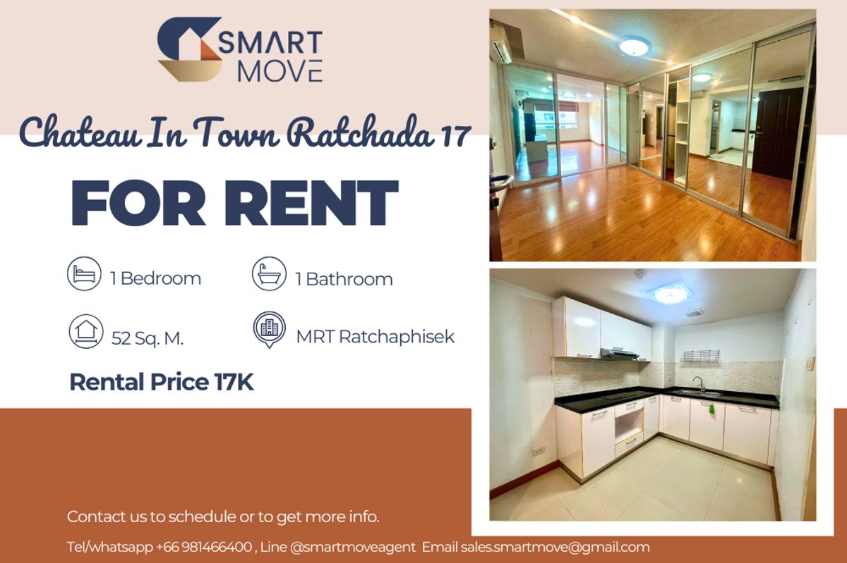 For RentCondoRatchadapisek, Huaikwang, Suttisan : 🔥For Rent !!🔥 Code C20250400031..........Chateau In Town Ratchada 17, 1 bedroom, 1 bathroom, furnished, ready to move in 📣📣