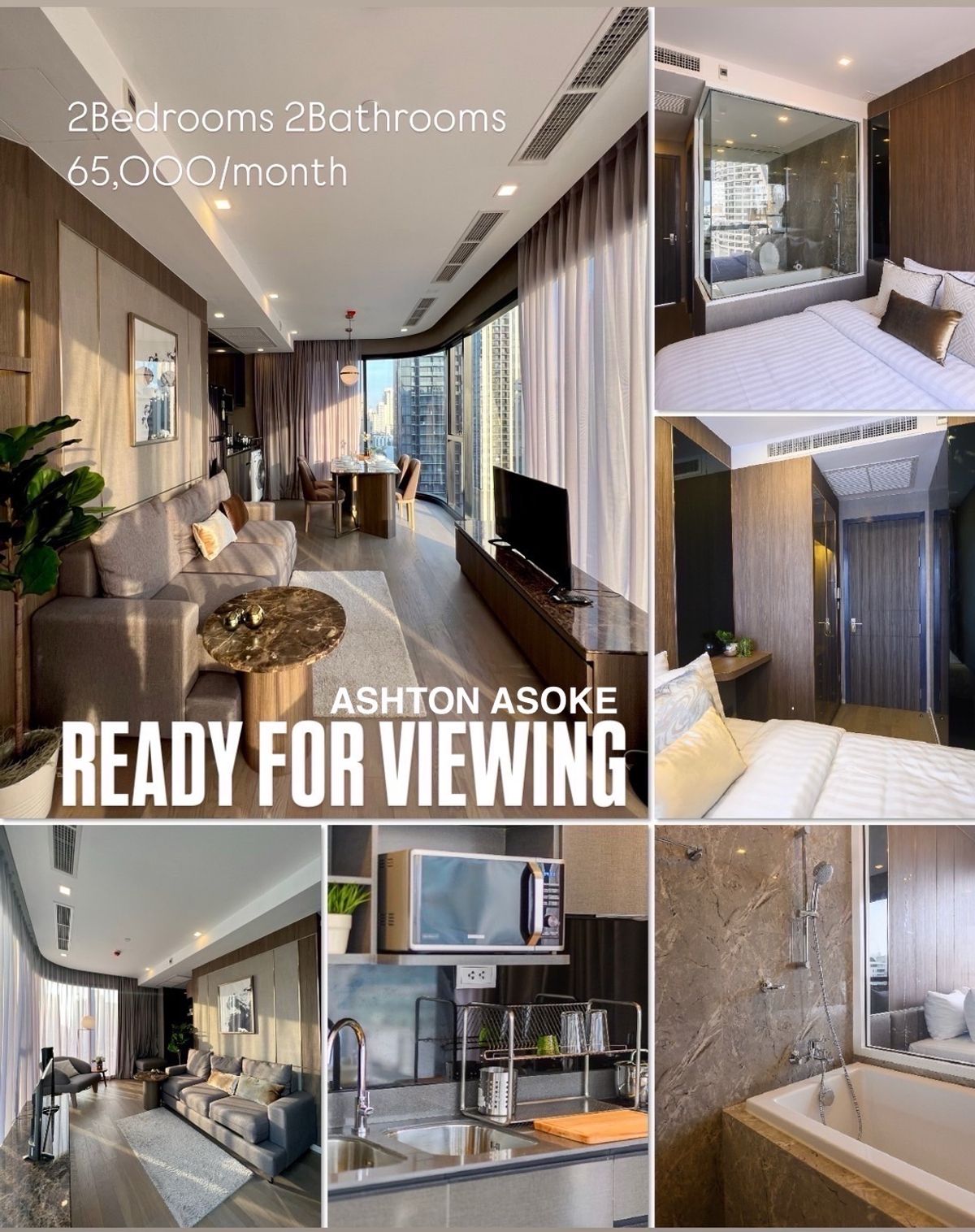 For RentCondoSukhumvit, Asoke, Thonglor : 🔥🔥29509🔥🔥For rent ASHTON ASOKE (2 bedrooms, 2 bathrooms)🌐LINE ID : @fastforrentcondo