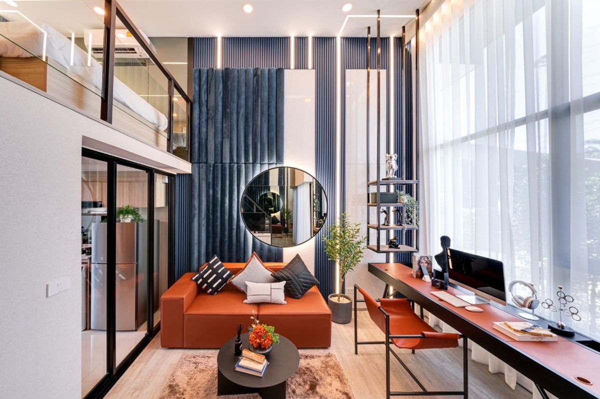 ขายดาวน์คอนโดสมุทรปราการ สำโรง : ขายดาวน์เท่าทุน!! ห้อง Duplex สไตล์ Loft ชั้น 12A | ขนาด 23.55 ตร.ม. “ORIGIN Plug & Play E22 สายลวด สเตชั่น”