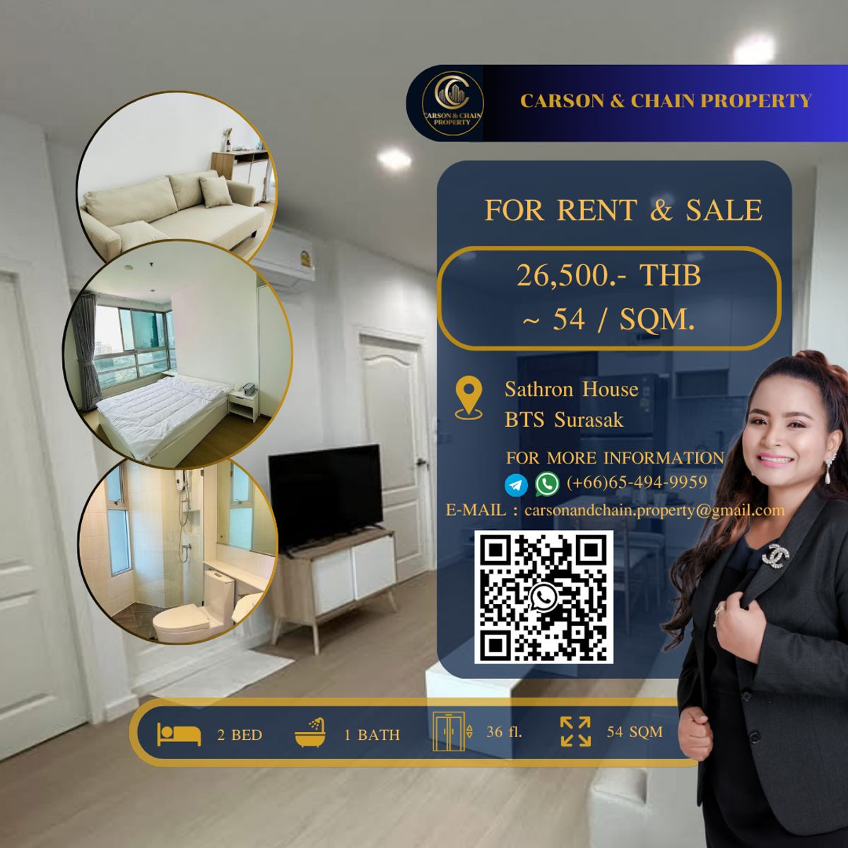 ให้เช่าคอนโดสาทร นราธิวาส : Sathron House