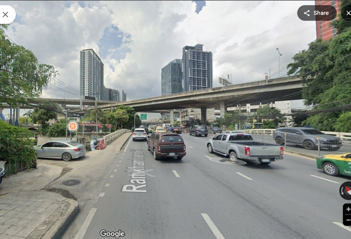 For SaleLandRama9, Petchburi, RCA : Land for sale on Ramkhamhaeng Road Near Rama 9 Intersection, near Airport Link Ramkhamhaeng