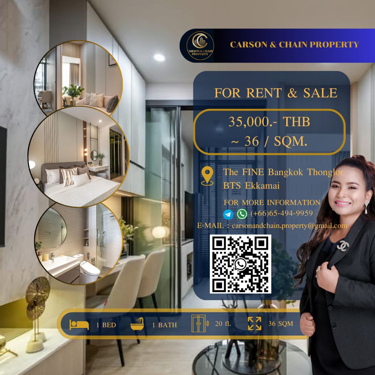 For RentCondoSukhumvit, Asoke, Thonglor : The Fine Bangkok Thonglor - Ekamai