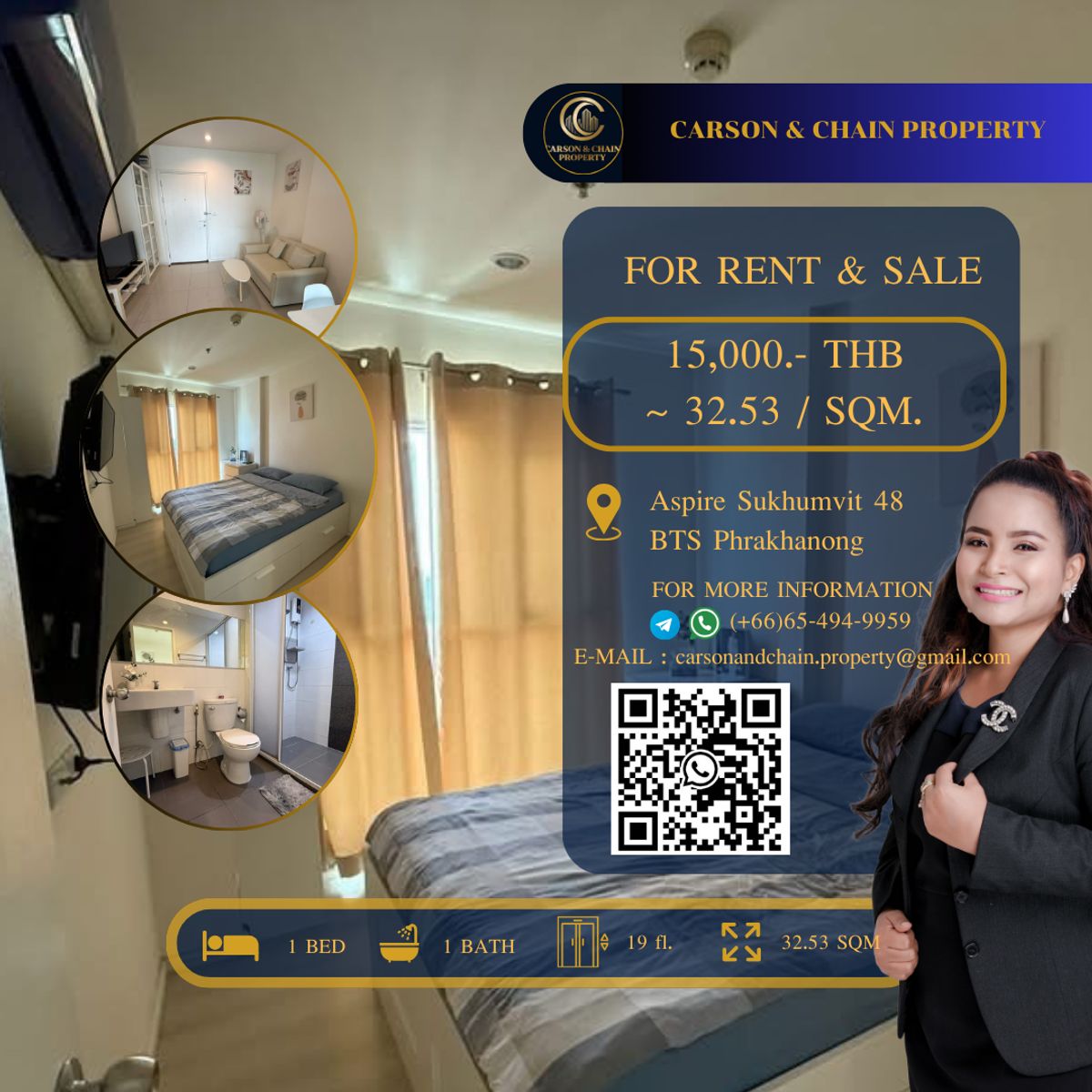 ให้เช่าคอนโดอ่อนนุช อุดมสุข : Aspire Sukhumvit 48