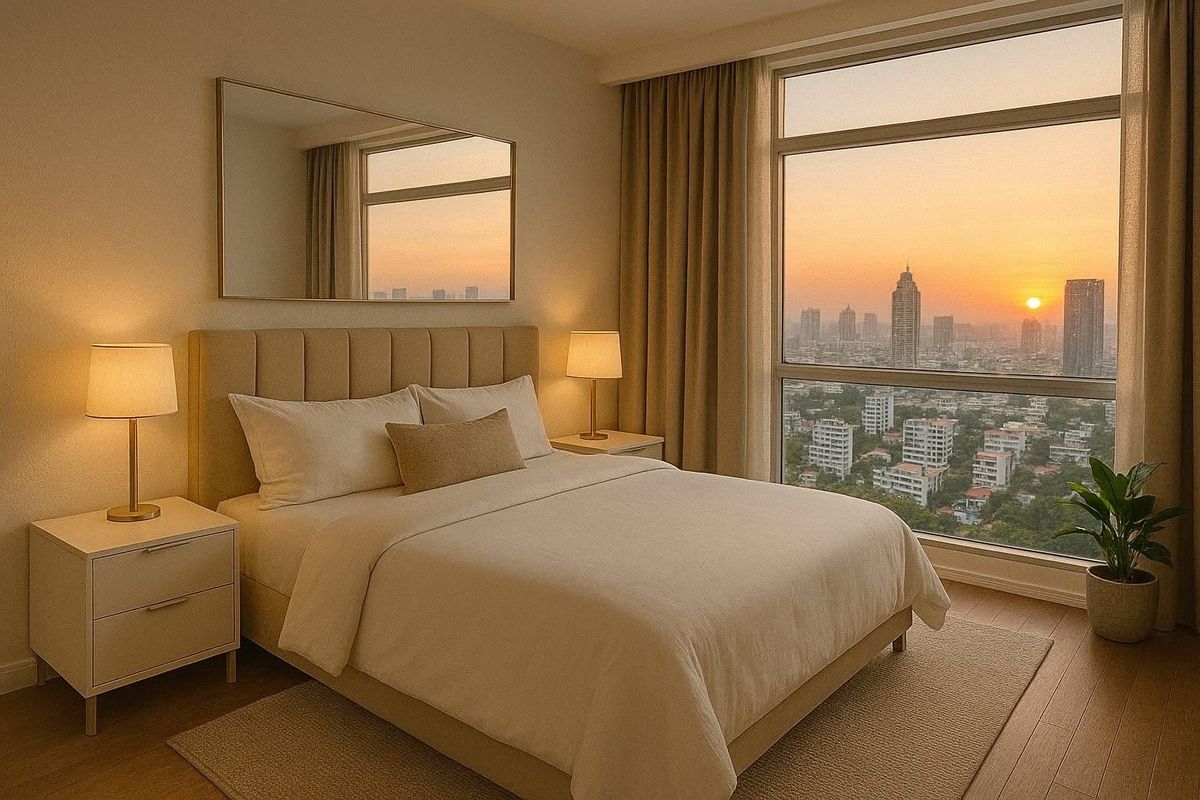 For RentCondoWitthayu, Chidlom, Langsuan, Ploenchit : Condo for rent, million views The room is beautiful, high, next to the BTS Ploenchit, easy to travel in and out in many ways. Interested, can say hello.