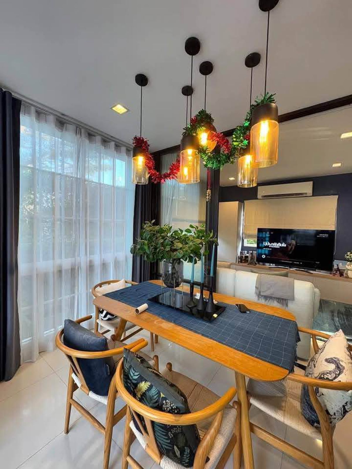 For RentHouseSamut Prakan,Samrong : 🏡✨ New house for rent, Trendy Tara Bangna, with full furniture and electrical appliances. I 50,000 THB/Month.