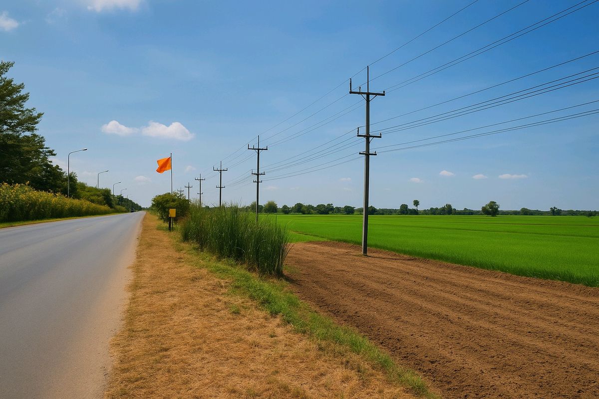 For SaleLandAyutthaya : Land for sale in Bang Pa -in, next to the road, 2.5 baht per rai. Lift the beautiful plot !!