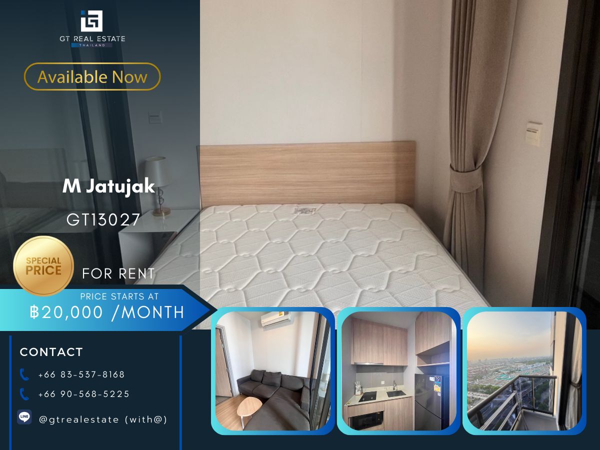 For RentCondoSapankwai,Jatujak : M Jatujak condo is convenient to travel near the BTS train. There is a full furniture shuttle. Ready to stay immediately  
