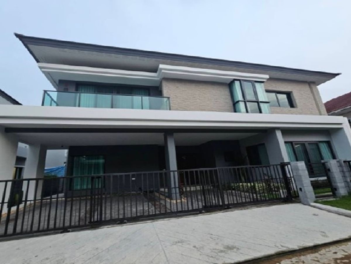 For RentHouseMin Buri, Romklao : For Rent 2-storey house for rent, The City Rama 9-Ramkhamhaeng, Krungthep Kreetha Road / New House / Lack / Furniture Fully Furnished / Air / Residence