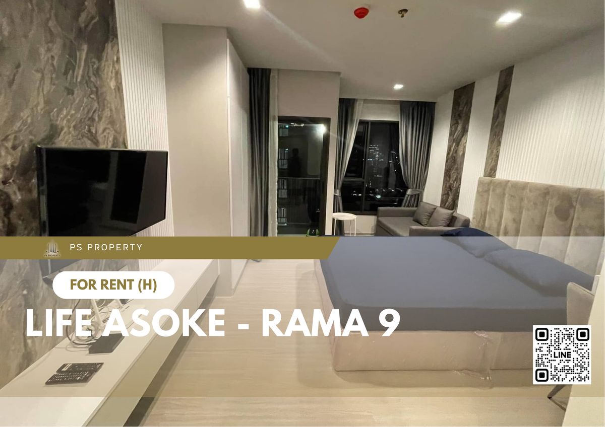 For RentCondoRama9, Petchburi, RCA : For rent 📍 Life Asoke - Rama 9 📍 Fully furnished and equipped with electrical appliances, near MRT Rama 9