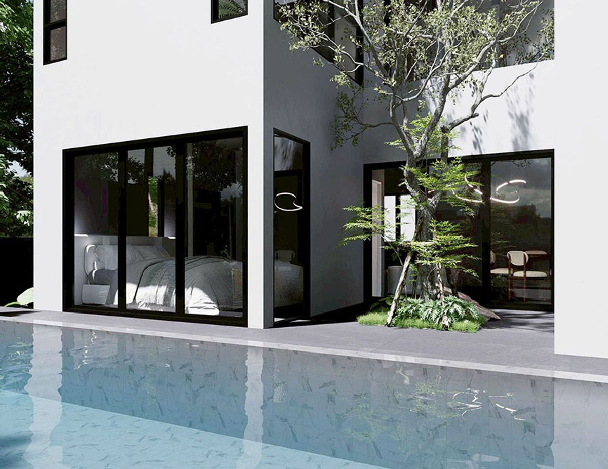 For RentHouseChiang Mai : Pool Villa for rent 100,000 baht per month, only 5 minutes by Kat. No.14H903