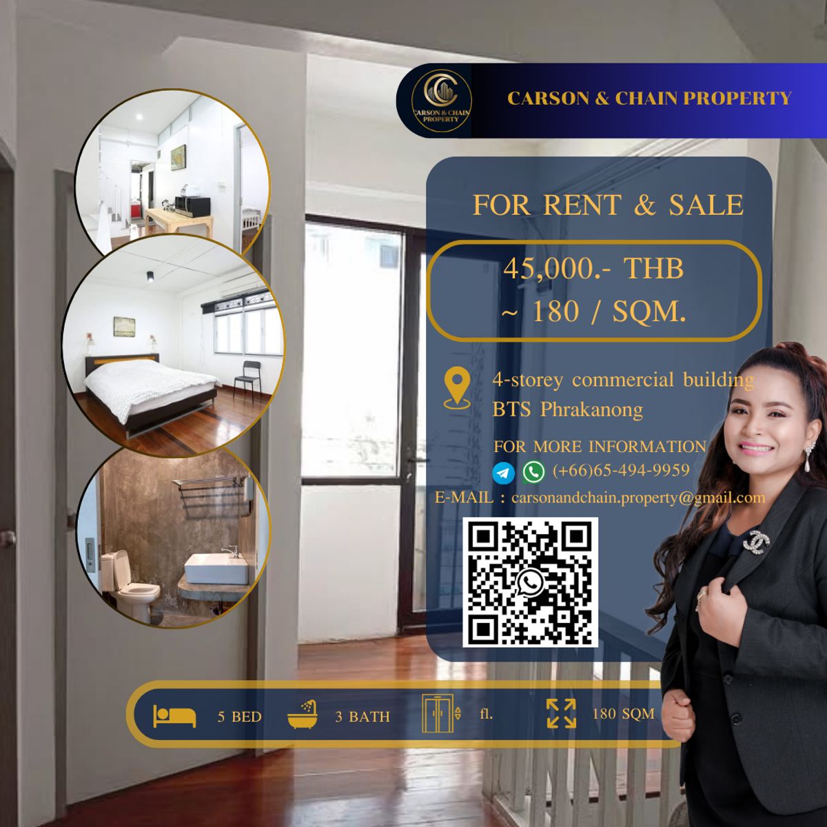 For RentShop HouseSukhumvit, Asoke, Thonglor : 4-Storey Commercial Building