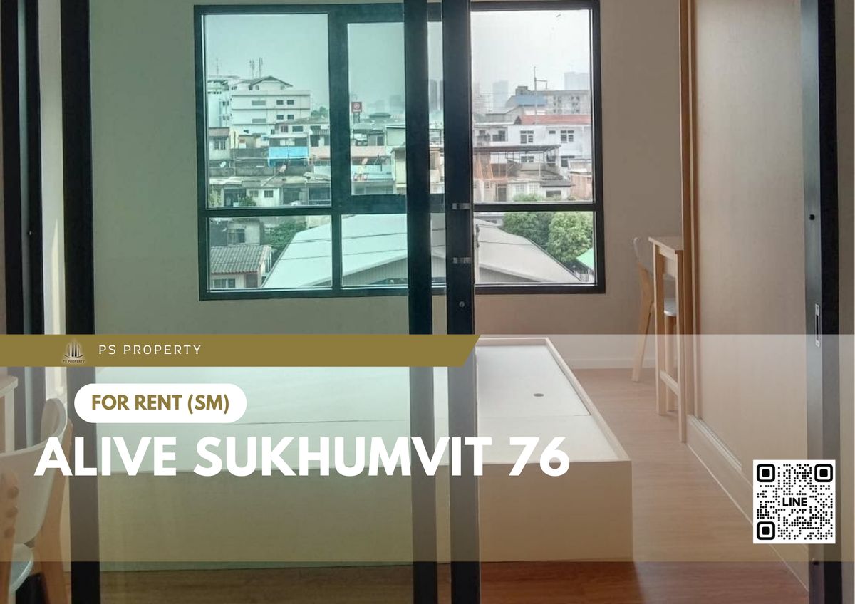 For RentCondoSamut Prakan,Samrong : For rent 📍 ALIVE SUKHUMVIT 76 📍 Fully furnished and equipped with electrical appliances, near BTS Samrong